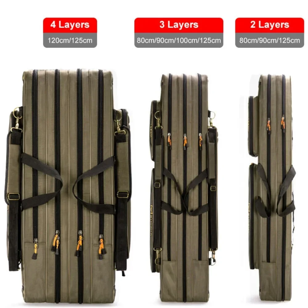 Fishing Rod Case - JJ-Layer 80/100CM Fishing Bag Multifunctional Fishing